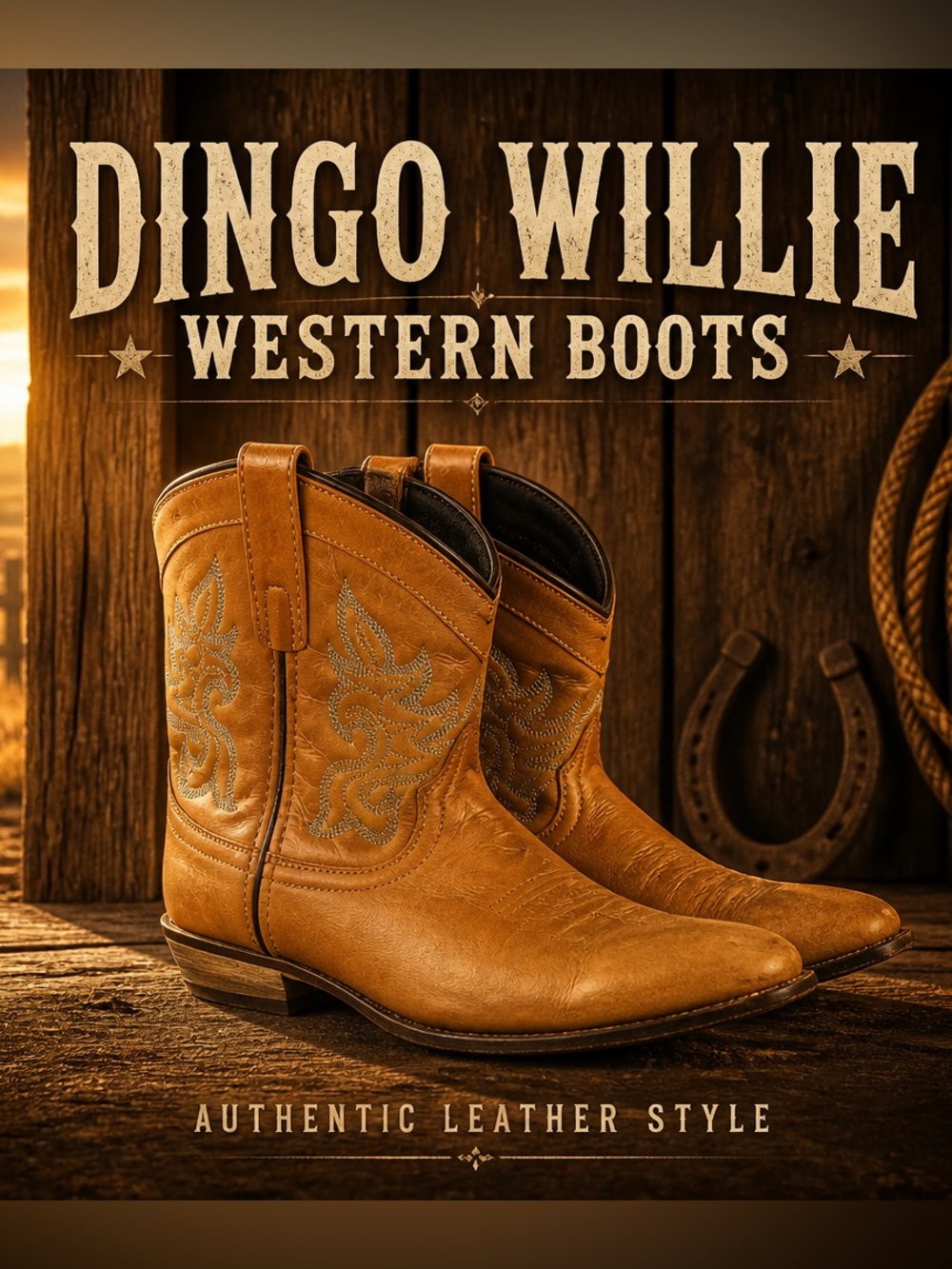 Dingo Willie antique tan leather western cowgirl boots sz 9.5